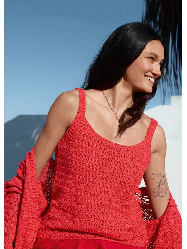 Lana Grossa TOP IM DOPPELSTÄBCHEN-STÄBCHENLOCHMUSTER Summer Cashmere