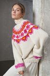 Lana Grossa TOP-DOWN-PULLOVER Natural Lama Chunky