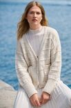 Lana Grossa CARDIGAN MIT LOCHMUSTERSTREIFEN Natural Alpaca Pelo