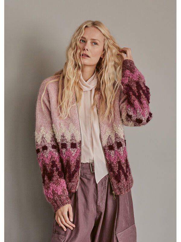 Lana Grossa JACQUARD-JACKE Natural Alpaca Pelo, Silkhair & Orsetto