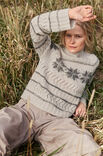 Lana Grossa RAGLANPULLI IM MUSTERMIX Natural Alpaca Pelo