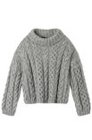 Lana Grossa ZOPFPULLOVER MIT ROLLKRAGEN Natural Alpaca Pelo & Natural Superkid Tweed