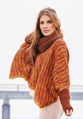 PONCHO IM TIGERMUSTER Silkhair von Lana Grossa