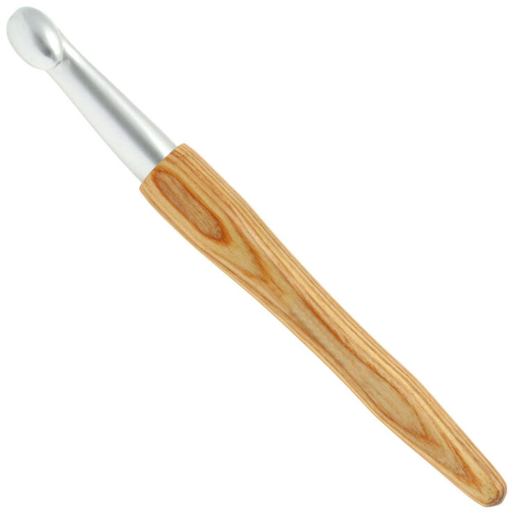 Lana Grossa Wollhäkelnadel Alu mit Holzgriff Design-Holz Natur St. 12,0