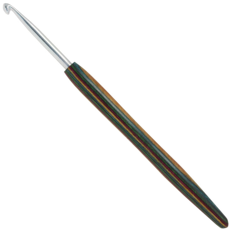 Lana Grossa Wollhäkelnadel Alu mit Holzgriff Design-Holz Color St. 4,0