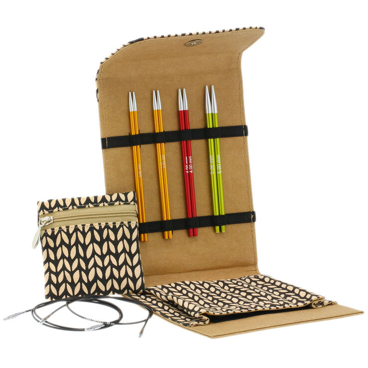 Lana Grossa  Nadel-Set Aluminium Rainbow Klein (Braun)