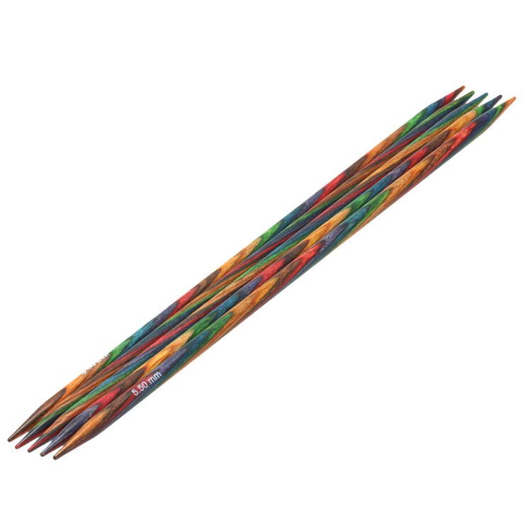 Lana Grossa Strumpfstricknadel Design-Holz Multicolor St. 5,5/20cm 
