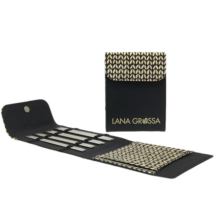 Lana Grossa Strumpfstricknadel-Set Edelstahl 15cm (Schwarz)