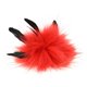 FELLPOMPON Finnraccoon mit Federn | 760-Rot