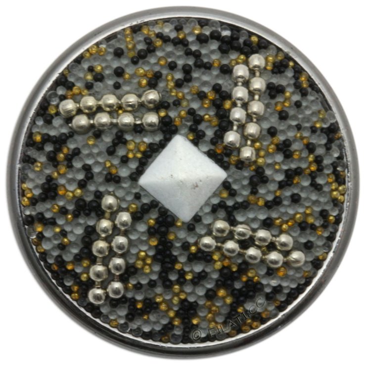 UNION KNOPF 451692/32mm | 76-Grau/Silber/Gold