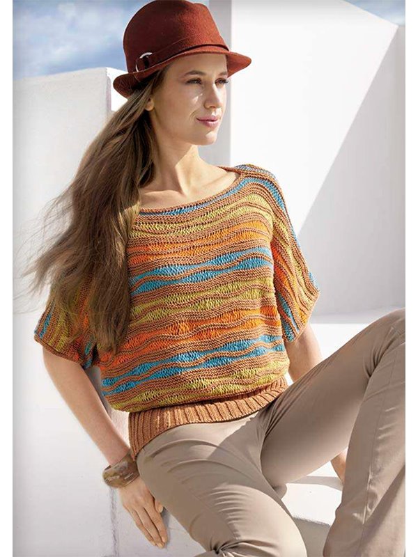 Lana Grossa PULLI MIT STREIFEN UND WELLEN Linarte