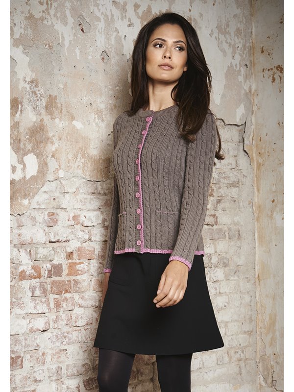 Lana Grossa JACKE MIT ZÖPFEN UND RIPPEN COOL WOOL Melange (GOTS)