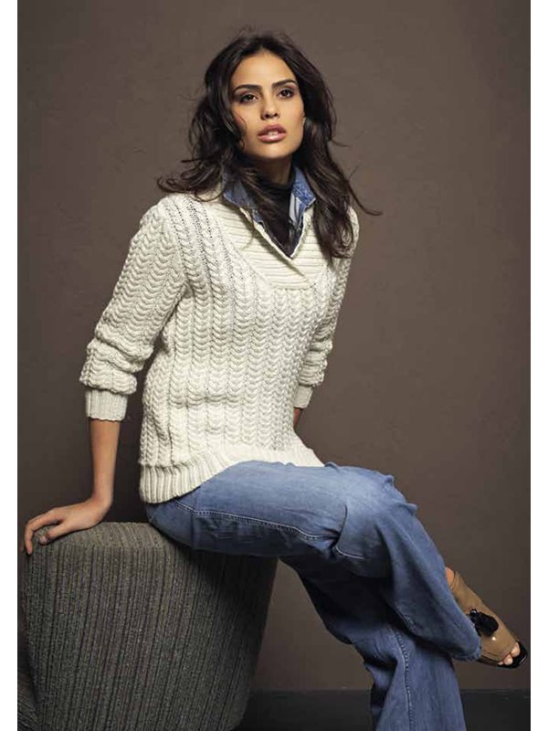 Lana Grossa ZOPFPULLI MIT SCHALKRAGEN Cool Wool melange