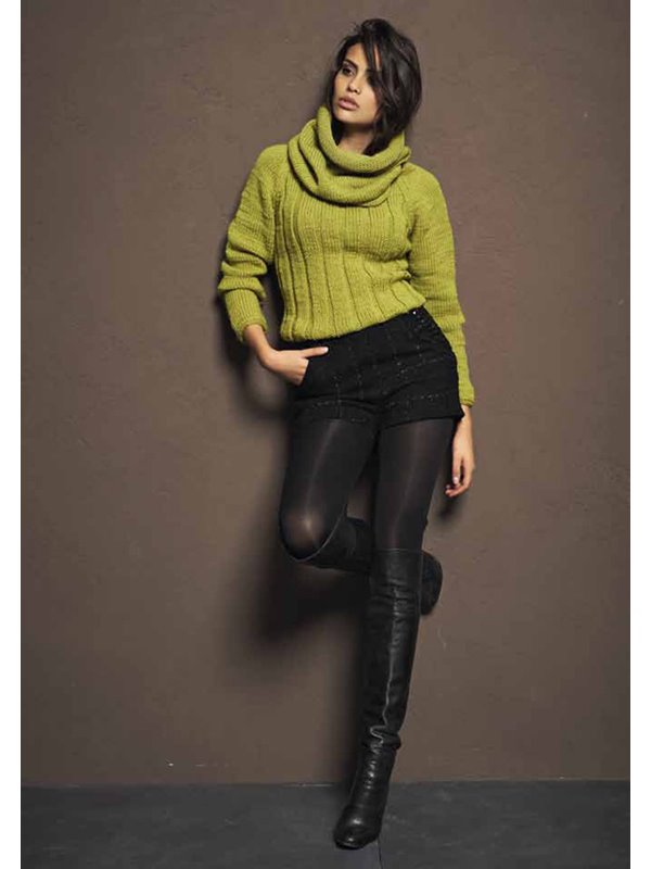 Lana Grossa RAGLANPULLI MIT RIPPEN Bingo melange