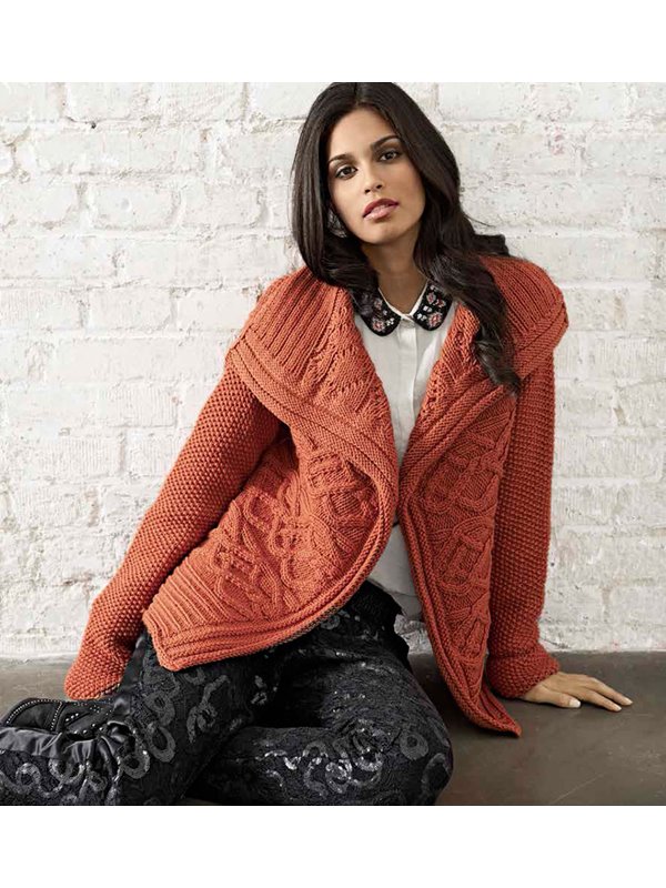 Lana Grossa JACKE MIT ZOPF-UND PERLMUSTER Bingo