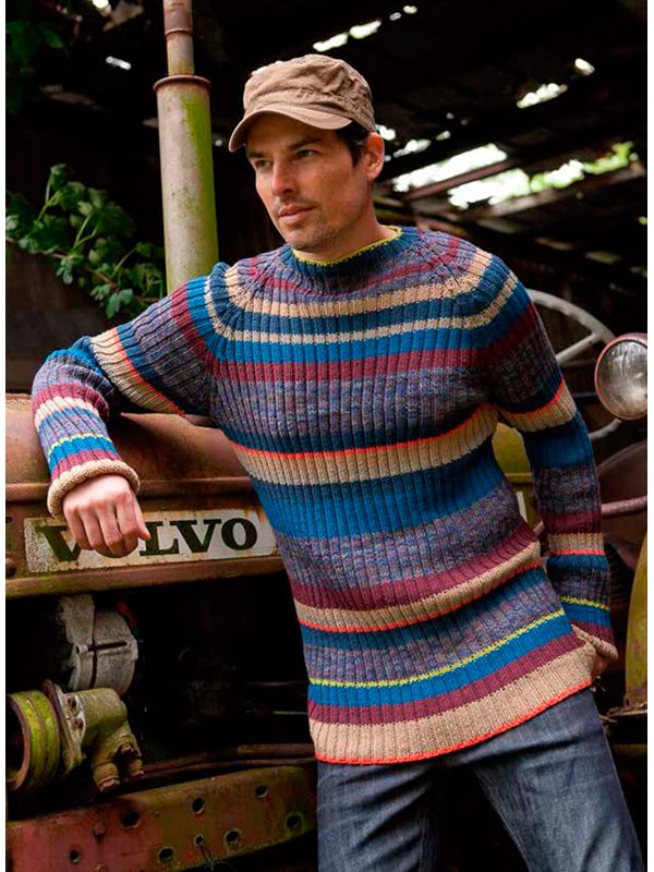 Lana Grossa HERRENRAGLANPULLI COOL WOOL Melange (GOTS)