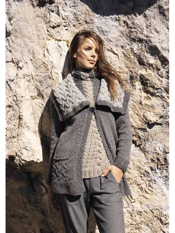 Lana Grossa PULLI MIT ZOPFSTREIFEN Alta Moda Alpaca