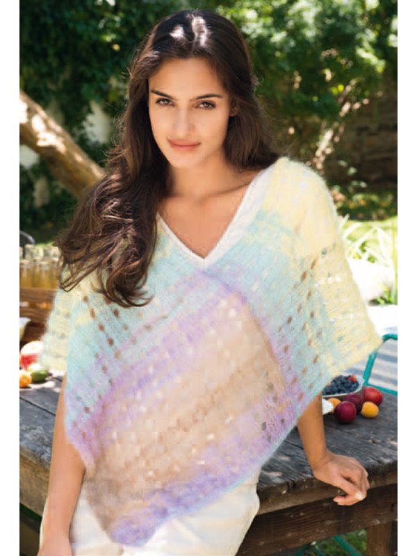 Lana Grossa PONCHO MIT LOCHMUSTER - Silkhair Print