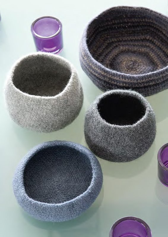 Lana Grossa Graue gefilzte Schüssel FELTRO