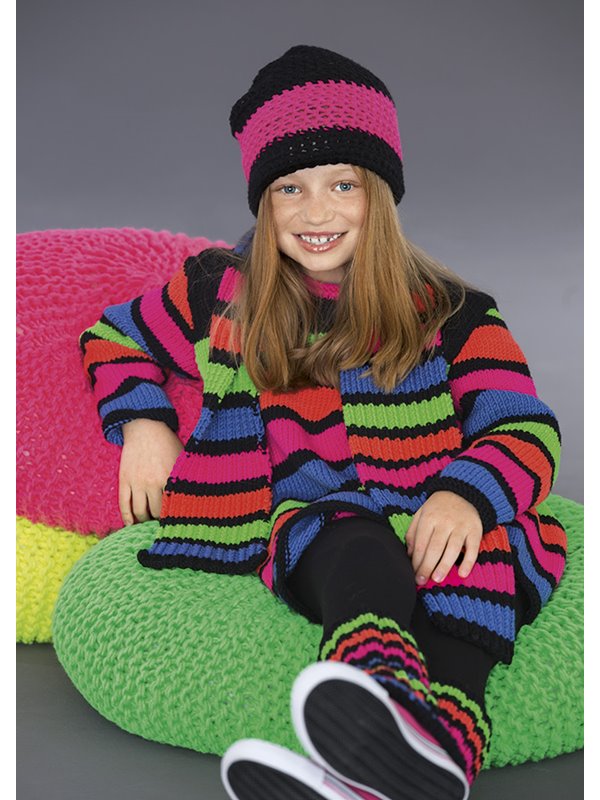 Lana Grossa MÜTZE Bingo uni/neon