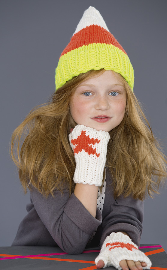 MÜTZE + ARMSTULPEN Mille II uni/Neon von Lana Grossa