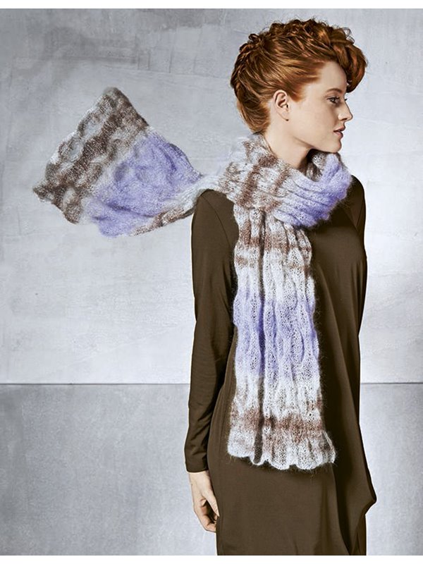 Lana Grossa Schal im plastischen Blasenmuster SILKHAIR print