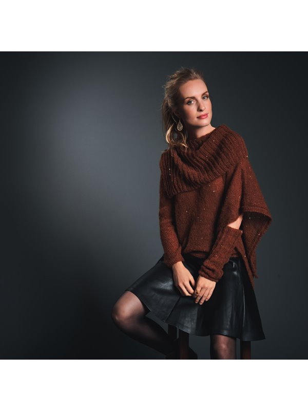 Lana Grossa ASYMMETRISCHER PULLI + STULPE Lace Paillettes