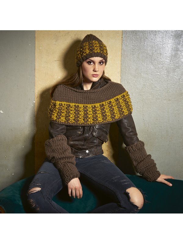 Lana Grossa SNOOD MIT ZWEIFARBIGEN STRUKTURMUSTER Lei uni