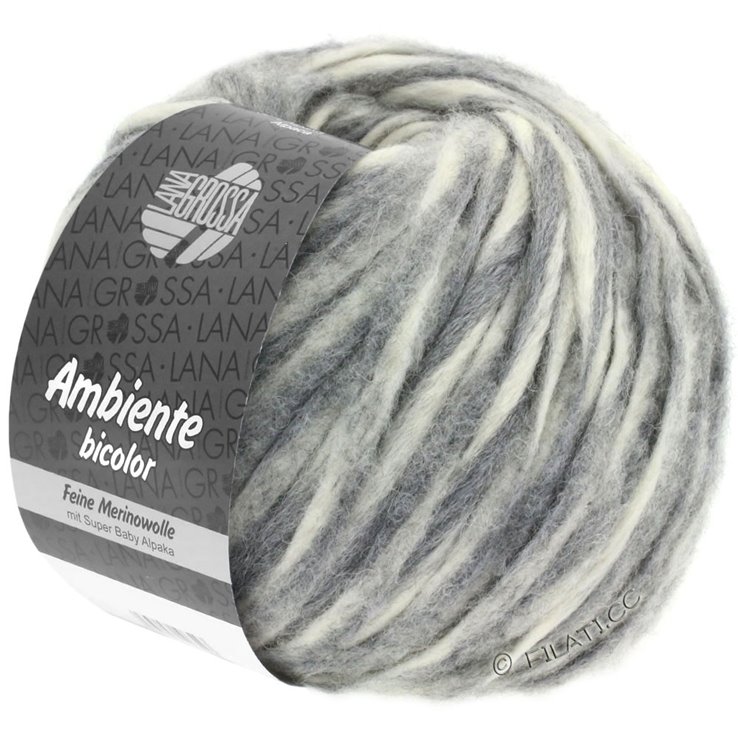 Lana Grossa AMBIENTE Bicolor | 101-Rohweiß/Grau