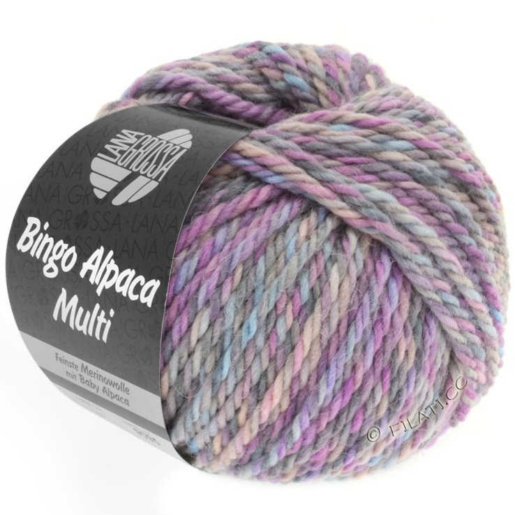 Lana Grossa BINGO ALPACA Multi | 101-Rosa/Lila/Hellblau/Grau
