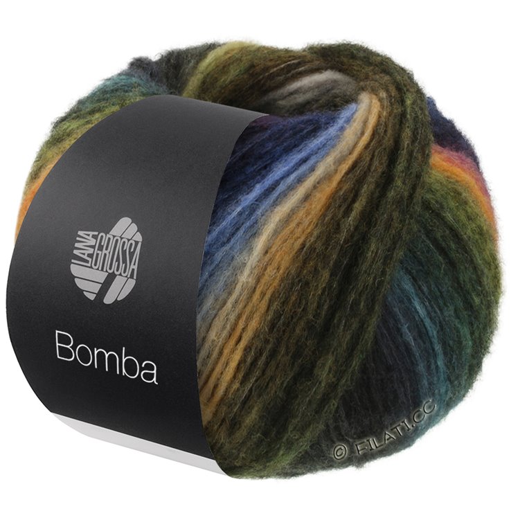 Lana Grossa BOMBA | 04-Dunkelgrün/Dunkelpetrol/Weißgrün/Graugrün/Zitrusgelb/Gelb/Dunkelgrau/Maisgelb/Lachs/Koralle/Brombeer/Dunkelviolett/Orange
