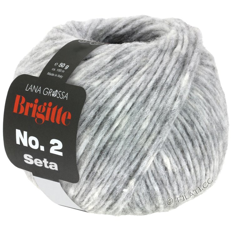 Lana Grossa BRIGITTE NO. 2 Seta | 01-Hellgrau meliert