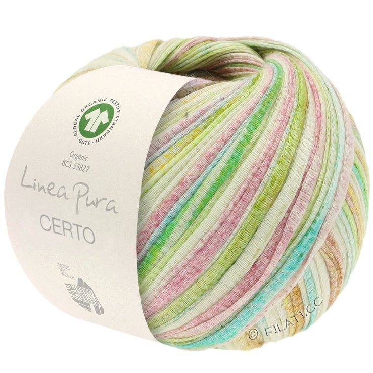 Lana Grossa CERTO Print (Linea Pura) | 107-Gelb/Gelbgrün/Hellgrün/Dunkelgrün/Türkis/Braun/Burgund