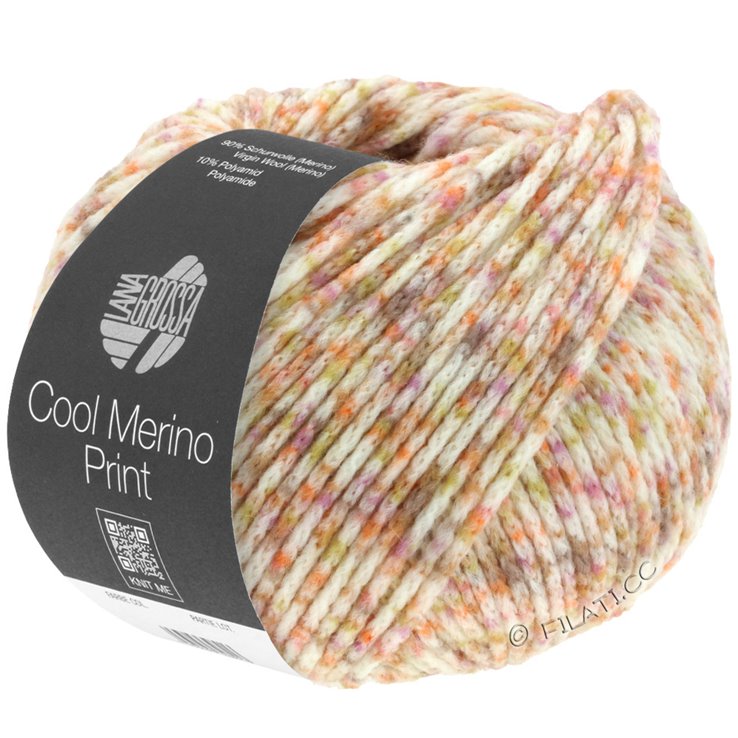Lana Grossa COOL MERINO Print | 106-Flieder/Orange/Rohweiß/Senf