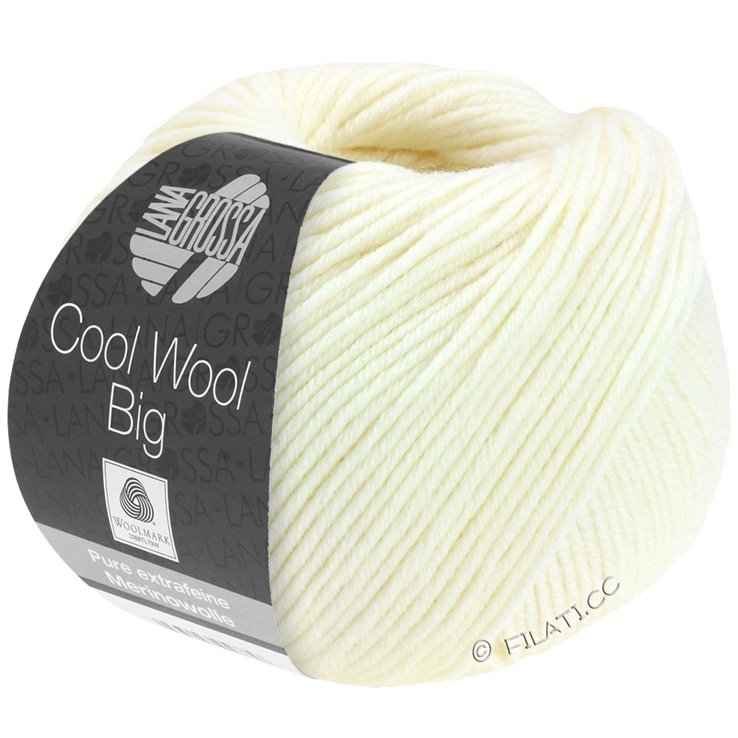 Lana Grossa COOL WOOL Big Uni/Melange | 0601-Rohweiß