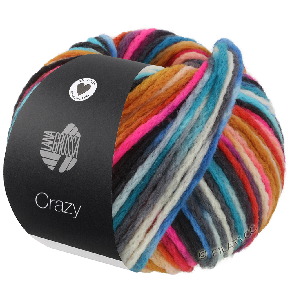 Lana Grossa CRAZY | 04-Pink/Dunkelviolett/Hellblau/Blau/Bernstein/Anthrazit