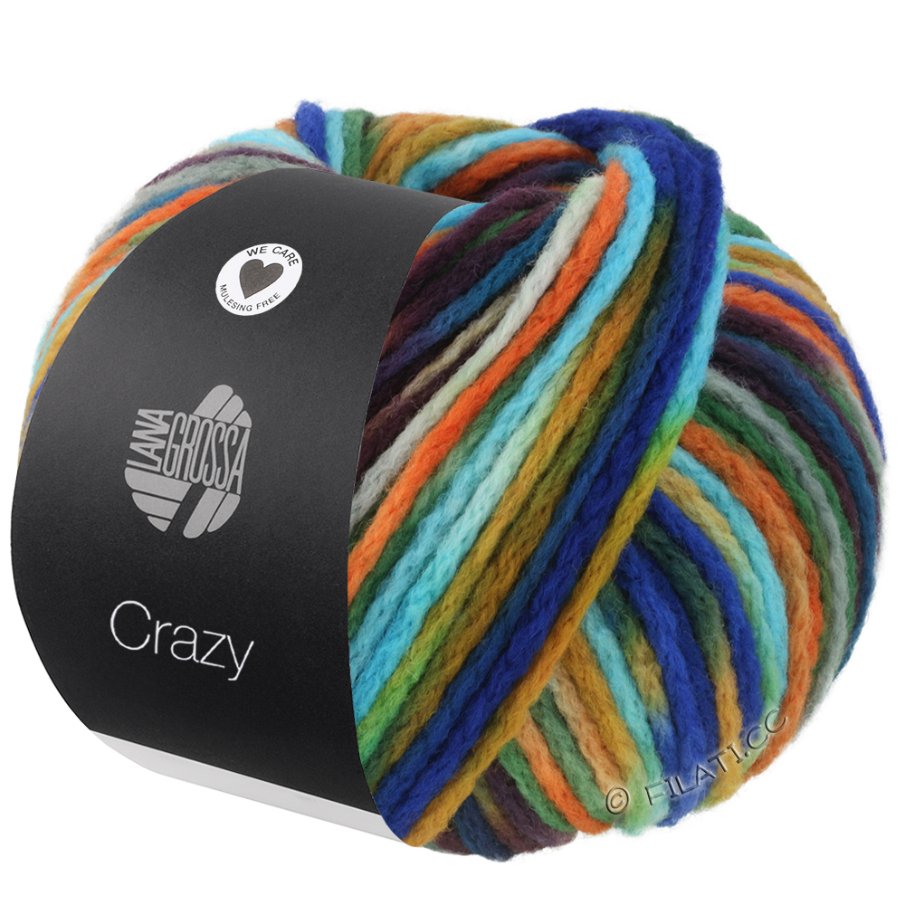 Lana Grossa CRAZY | 10-Türkis/Orange/Senf/Royal