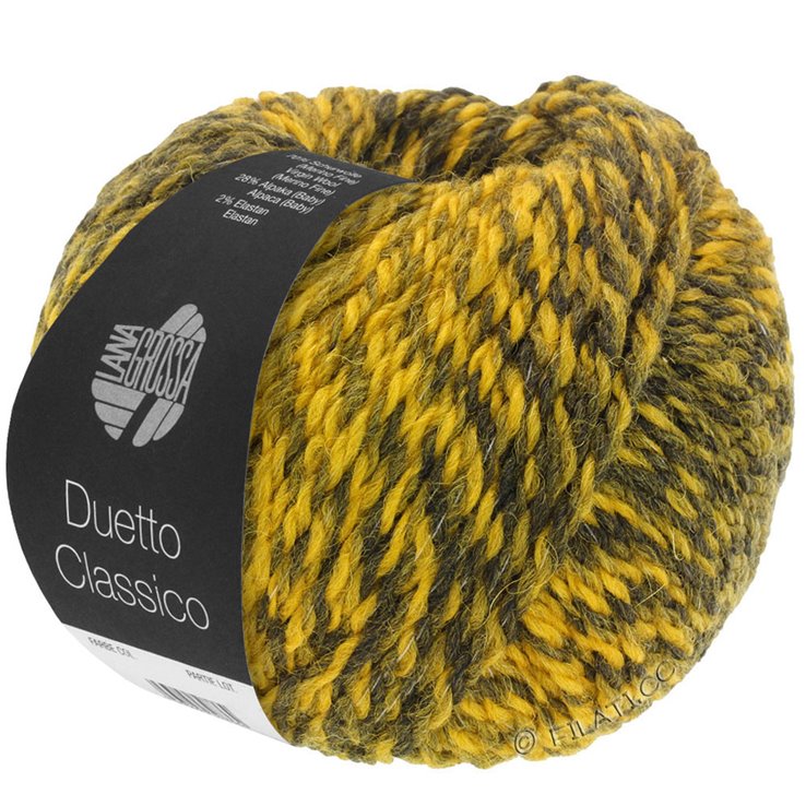 Lana Grossa DUETTO CLASSICO | 01-Senfgelb/Grauoliv/Schwarzoliv