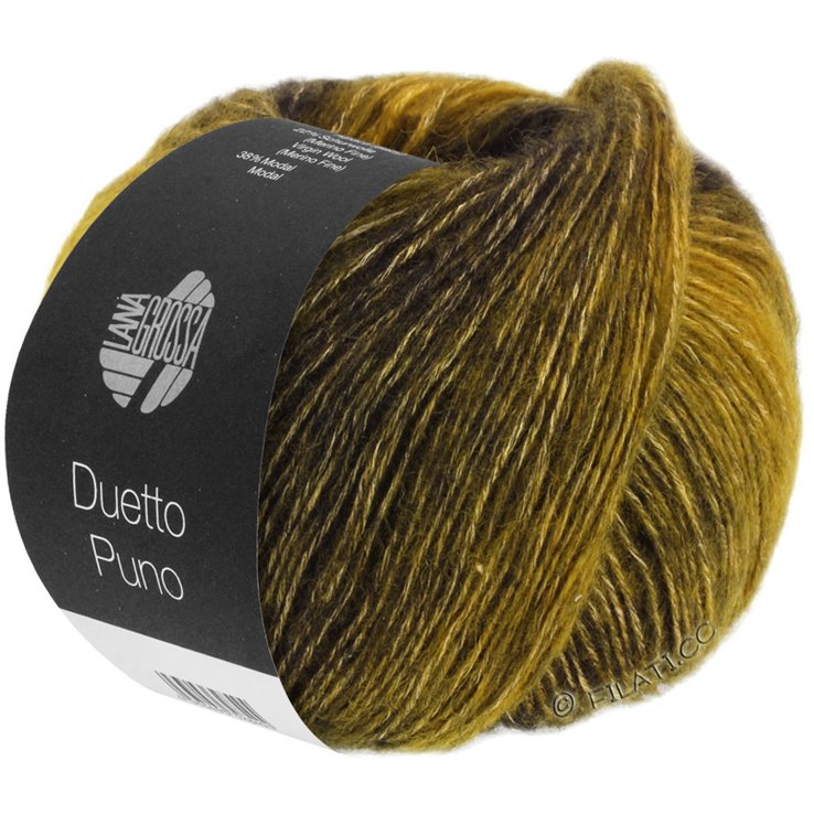 Lana Grossa DUETTO PUNO | 101-Senfgelb/Grauoliv/Schwarzoliv