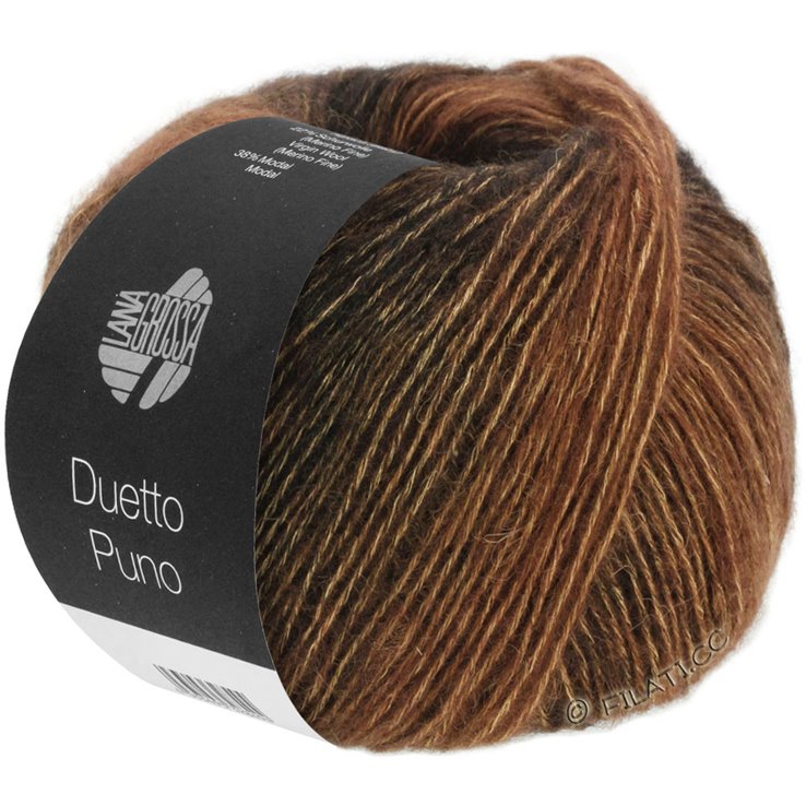 Lana Grossa DUETTO PUNO | 102-Nougat/Graubraun/Schwarzbraun