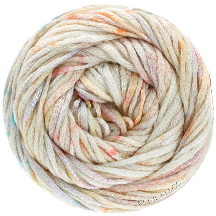 Lana Grossa ECCO Print | 101-Rohweiß/Orange/Rosa/Hellblau