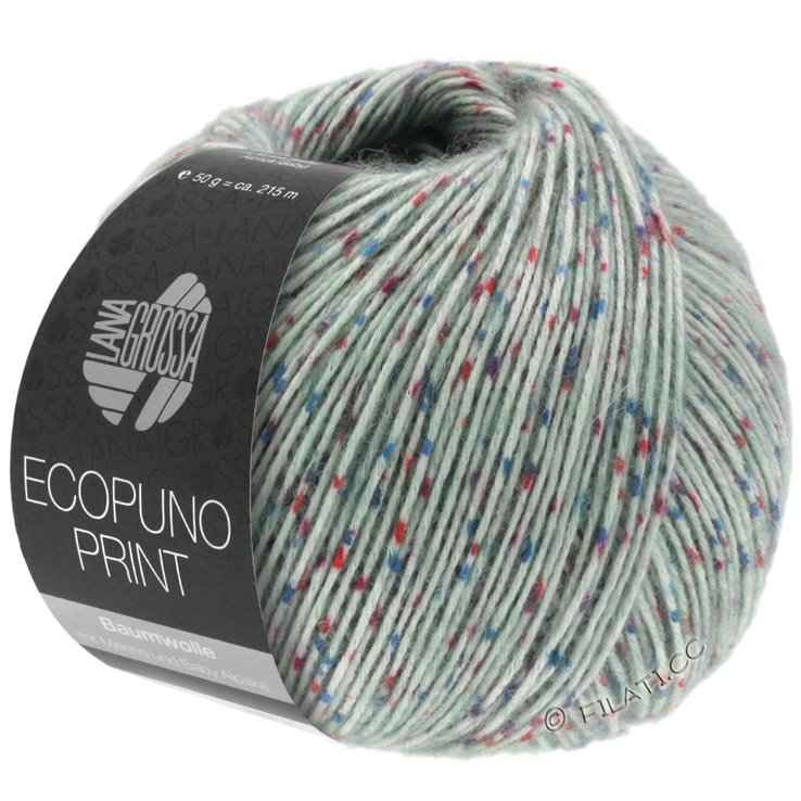 Lana Grossa ECOPUNO Print | 101-Graugrün bunt