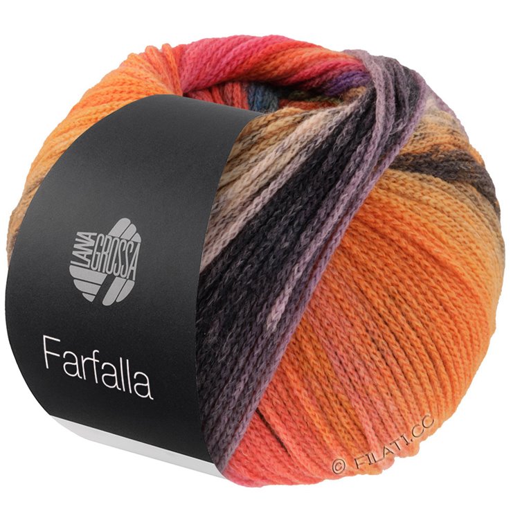 Lana Grossa FARFALLA | 02-Rosabeige/Graubraun/Orange/Hellorange/Mokka/Nachtblau/Himbeer/Brombeer