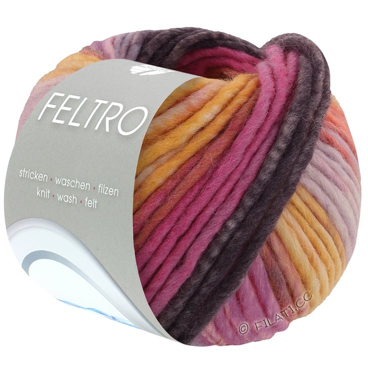 Lana Grossa FELTRO Bosco | 727-Mauve/Orange/Gelb/Zyklam/Mokka/Graulila/Pink