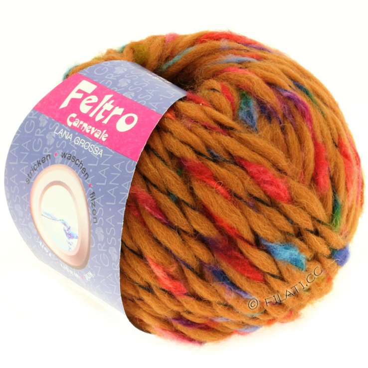 Lana Grossa FELTRO Carnevale | 450-Braun/Grün/Rot/Violett