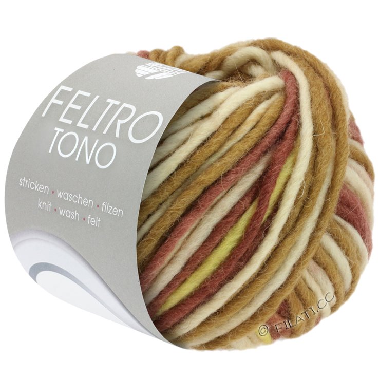 Lana Grossa FELTRO Tono | 1051-Graubeige/Khaki/Gelb/Bordeaux/Altrosa