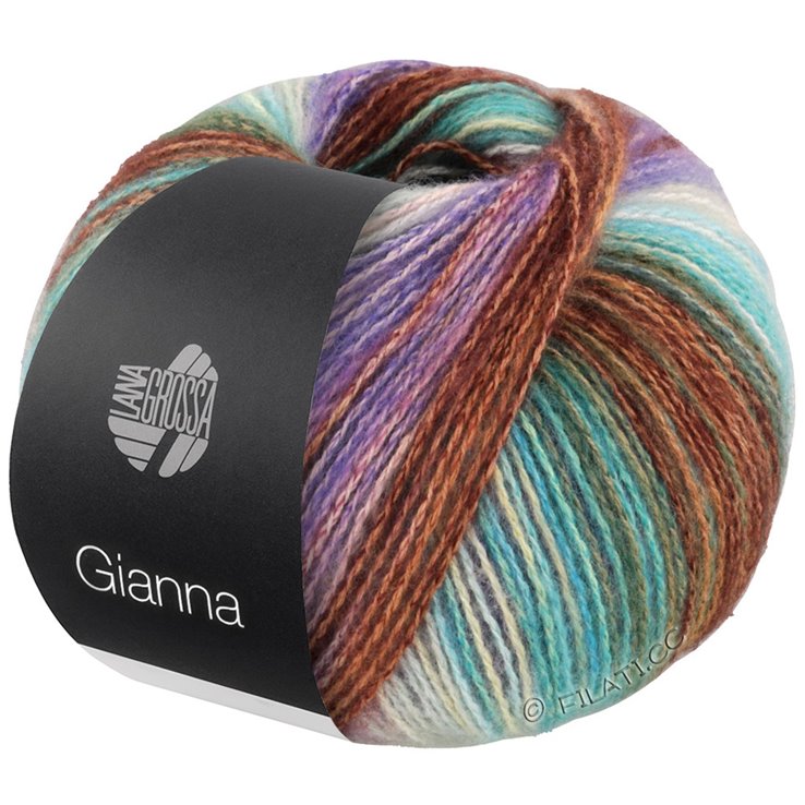Lana Grossa GIANNA | 01-Türkis/Braun/Violett/Rosa/Mint/Rohweiß