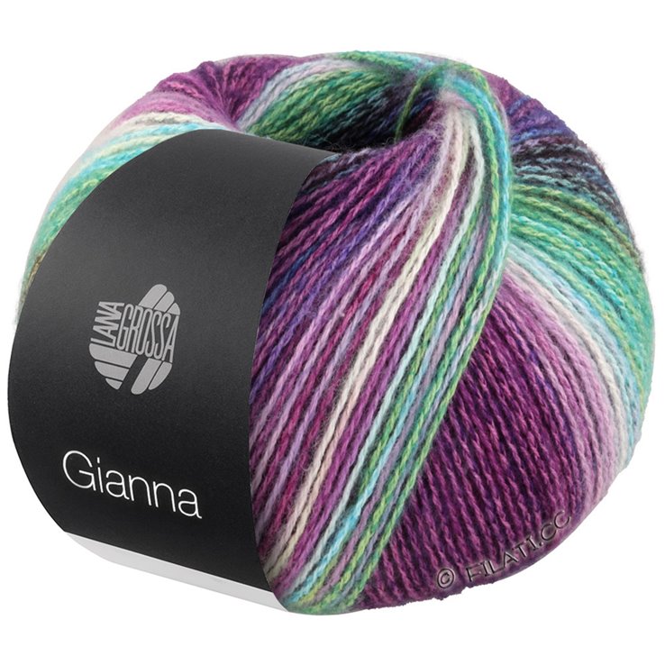 Lana Grossa GIANNA | 08-Türkis/Grün/Rotviolett/Blauviolett/Rosé/Weiß
