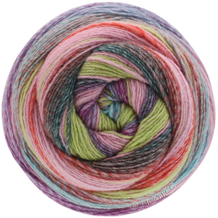 Lana Grossa GOMITOLO TOSCA | 161-Rosa/Graurot/Rot/Helloliv/Blaurot/Jeans