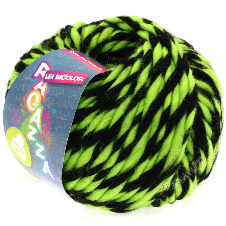Lana Grossa LEI Bicolor (Ragazza) | 601-Schwarz/Limette
